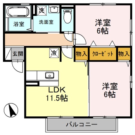 尾上の松駅 徒歩10分 2階の物件間取画像